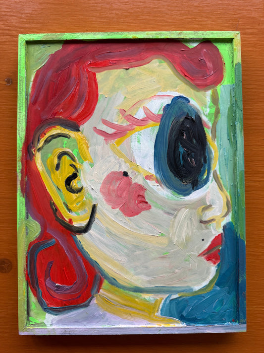 Zoë Argires "Selective Hearing Ginger" Oil on Wood Panel