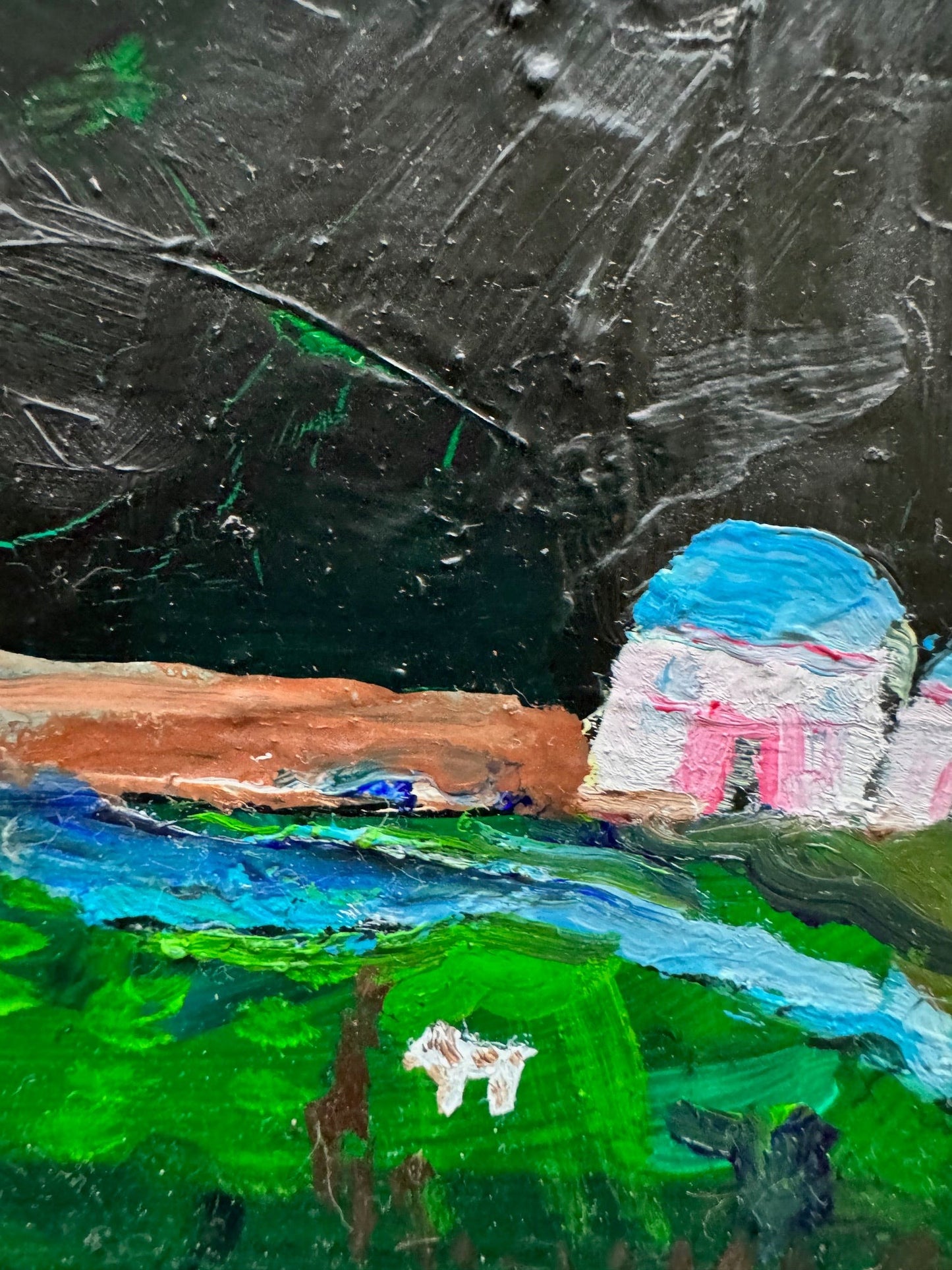 Zoë Argires "Heraklion" Oil on Panel in artists frame