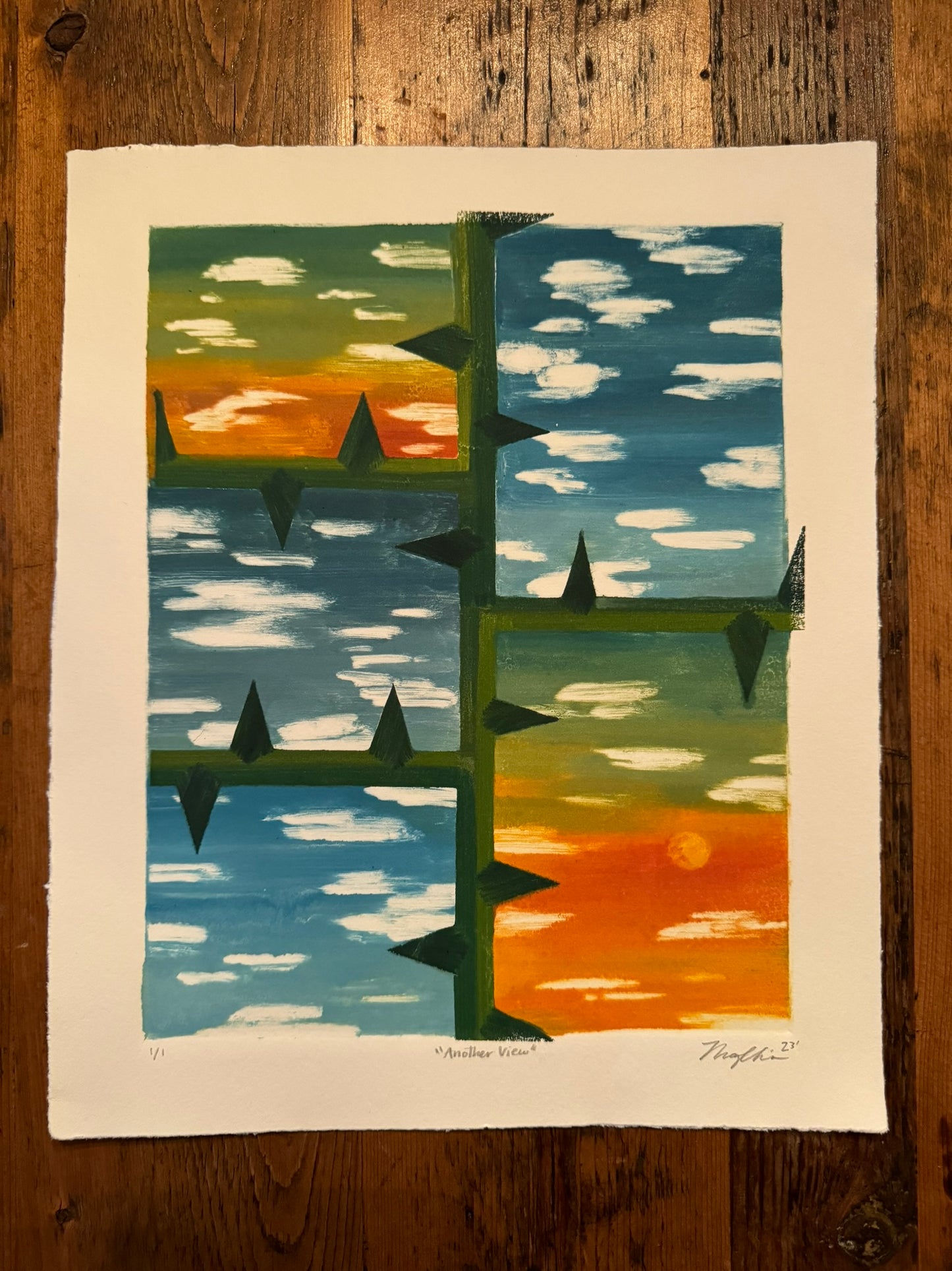 Megan Chin "Another View" Oil Monotype on paper 1/1