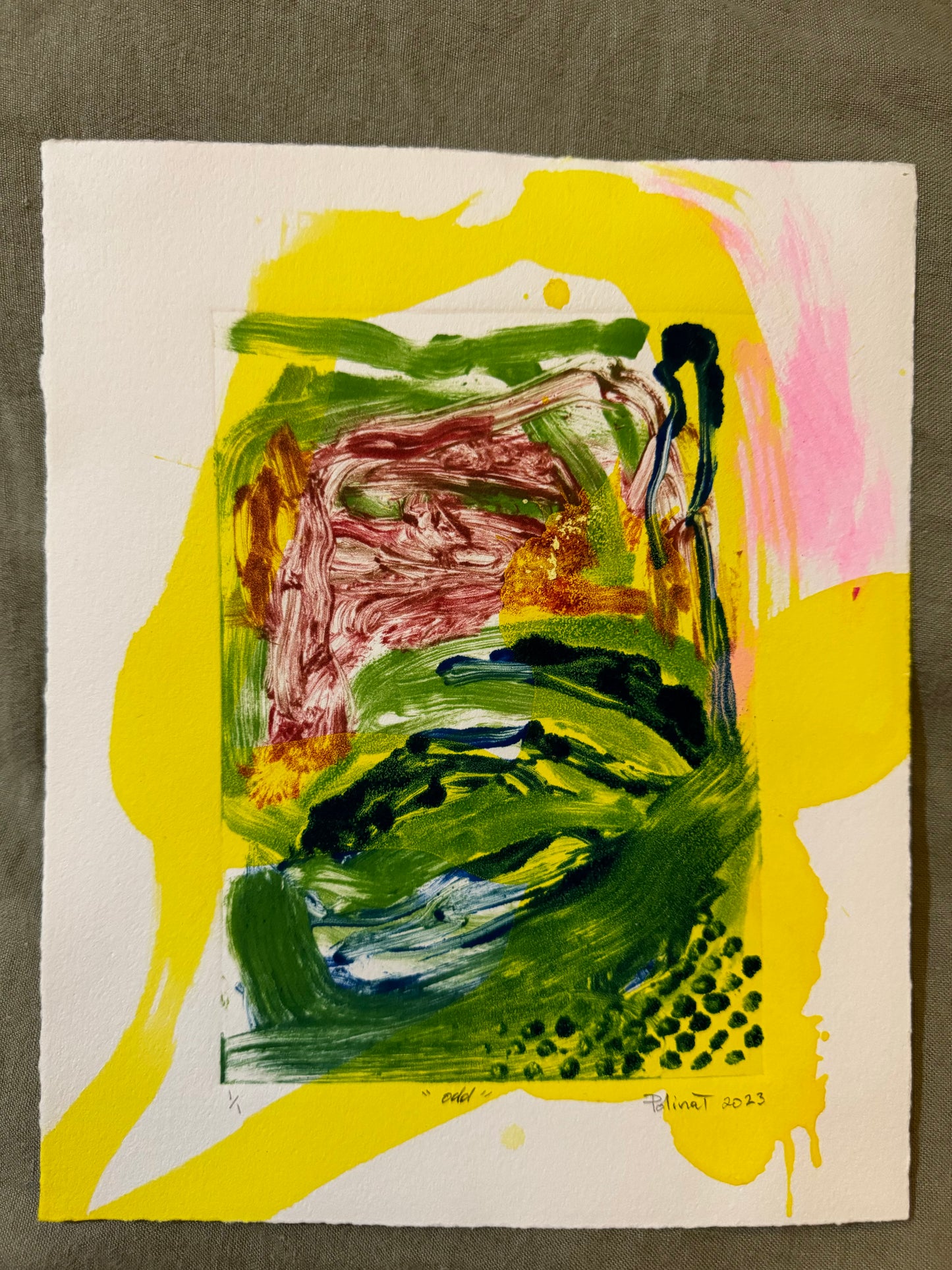 Polina Tereshina "Odd" Monotype on Paper