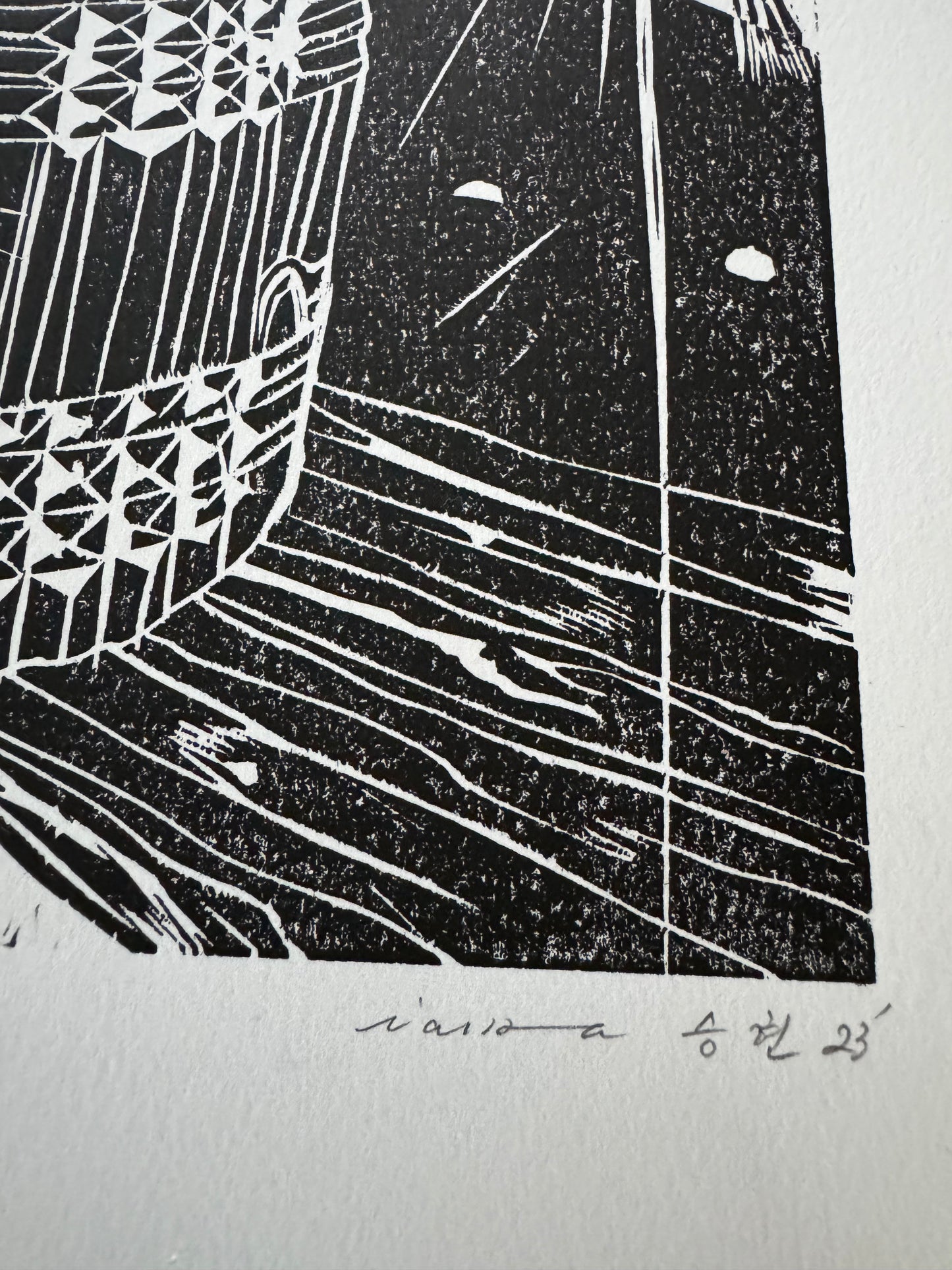 Ian Ha "Untitled" Woodcut on paper