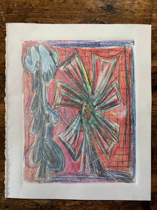 Annie Bielski "Sunshower" 1/1 monotype on paper